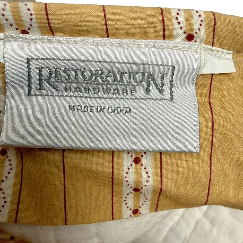 Restoration Hardware Quilted Pillow Sham Yellow Paisley Standard Pillowcase RefA